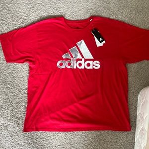 XXL Men Brand New Red Adidas Short Sleeve T-Shirt
